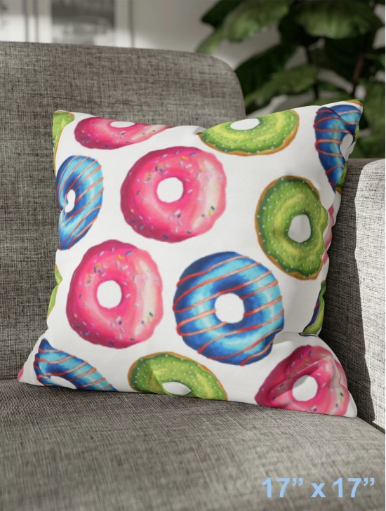 Donut Print Cushion Cover & Filler